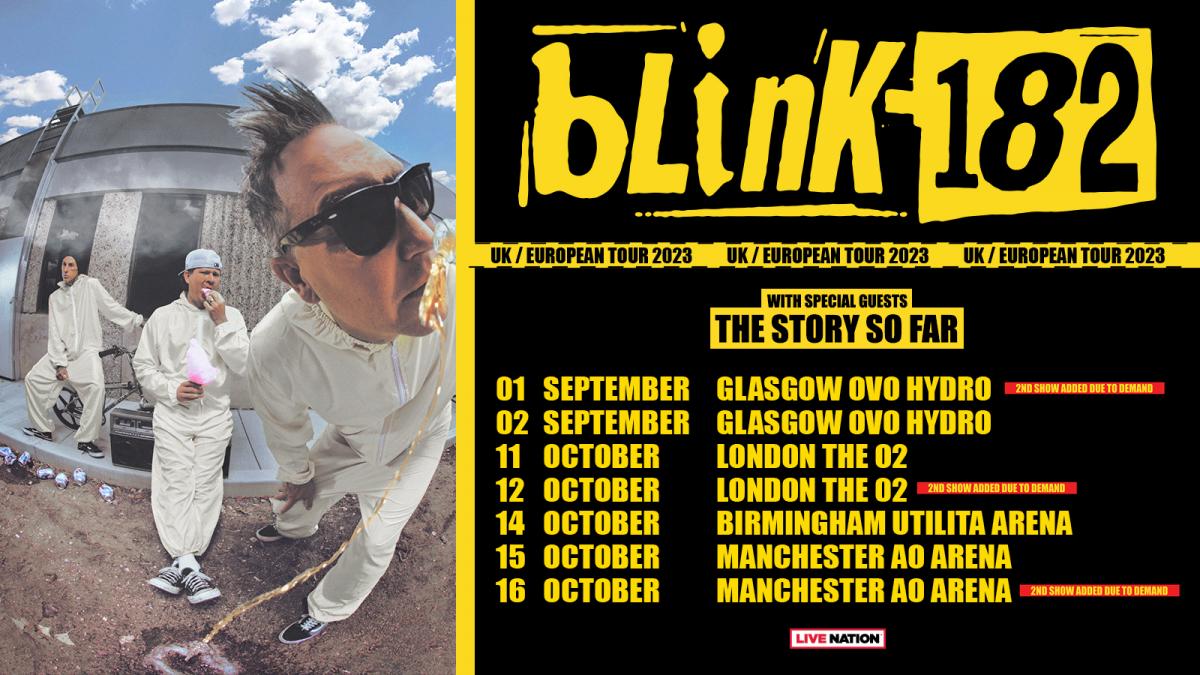 blink 182 tour support act uk